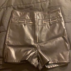 The Kript medium leather high waisted shorts